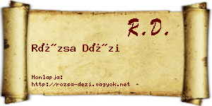Rózsa Dézi névjegykártya